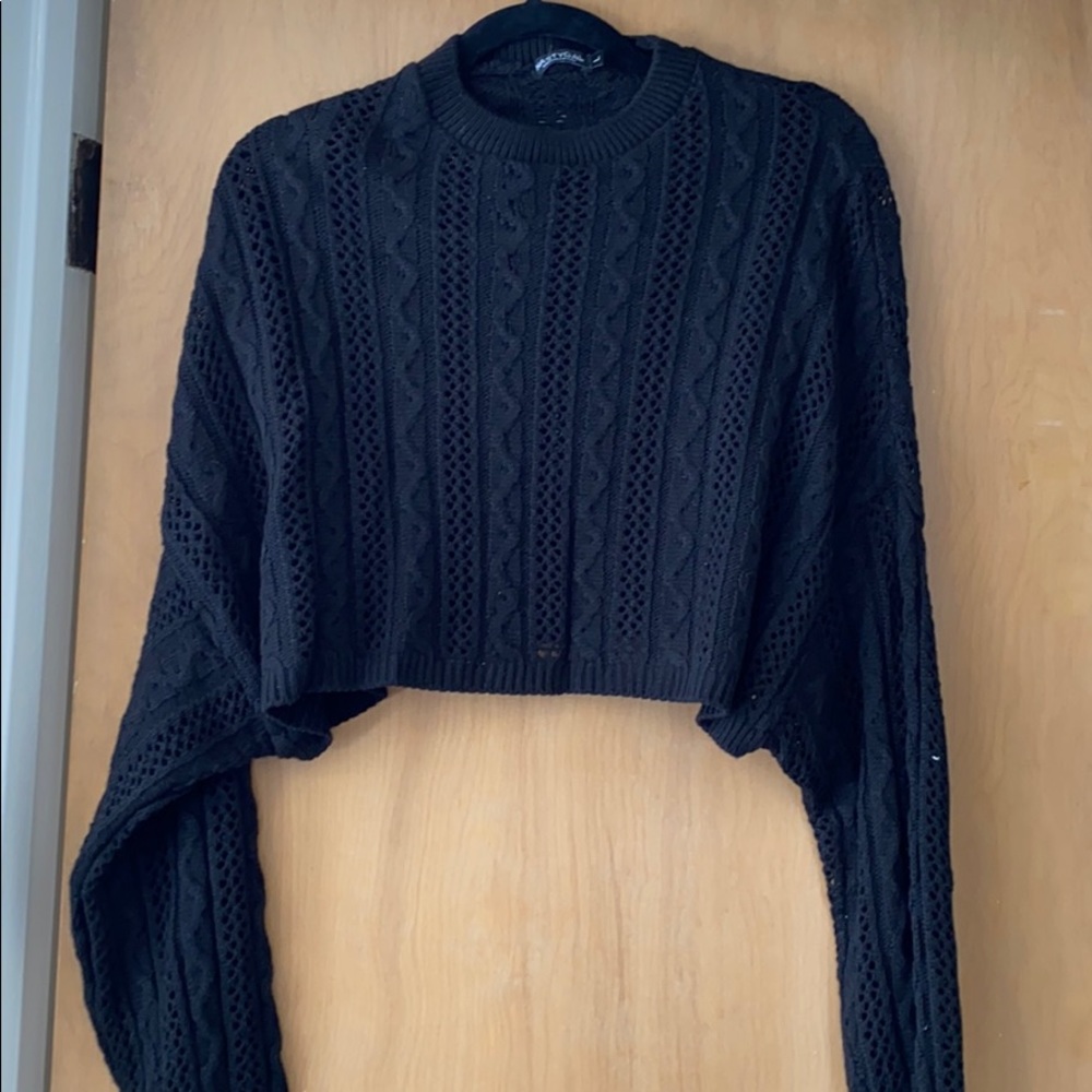 Cropped black sweater